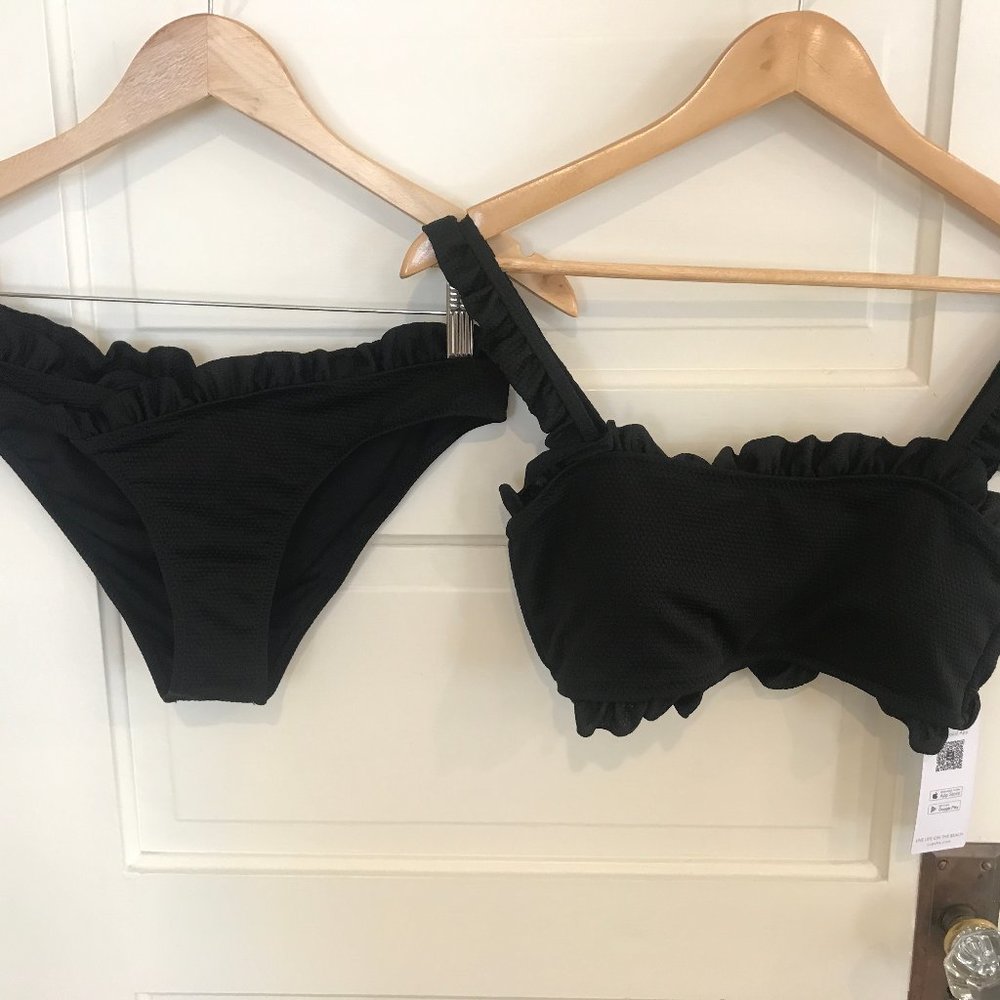 Cupshe Black Ruffle Bikini - Brand New - Medium